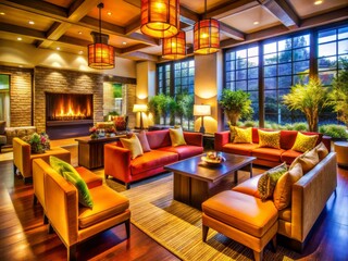 A welcoming gathering spot featuring soft lighting, plush seating, and a soothing ambiance, perfect for fostering