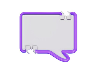 Fototapeta premium Text Bubble Icon 3D render Isolated on Transparent Background