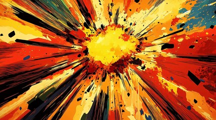 Vibrant explosion of colors and dynamic energy