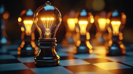 The chess pieces have light bulb heads that do not glow