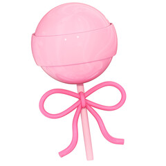 cute 3d y2k pink kawaii round shape lollipop