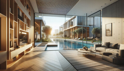 Fototapeta premium interior modern house perspective