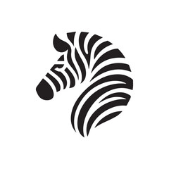 Minimalist zebra logo with white background © Yandika 