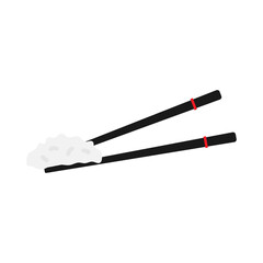 Chopsticks and rice icon.