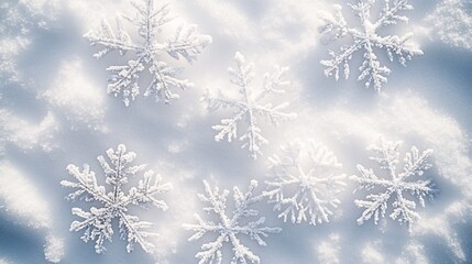 Snowflakes on a soft white background