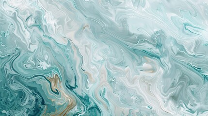 Gray-blue wallpaper with marbled teal and beige creating smooth flowing abstract patterns