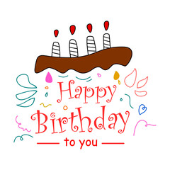 birthday cake illustration. birthday greetings, ribbon, love, mother's day