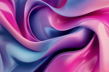 Obraz premium pink and purple wave pattern with a purple background. The wave pattern is very soft and smooth, giving the impression of a gentle, calming flow. The colors are bright and vibrant. Overall