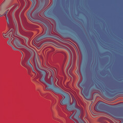 Dynamic glowing topographical map created with a random mix of tempera colors, liquid and modern