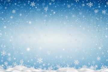 Fototapeta premium A snowy field with soft snowflakes falling, creating a calm and serene winter atmosphere. Ideal for holiday, seasonal, and nature content.