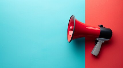 News, notification concept. Megaphone on a bright colored background