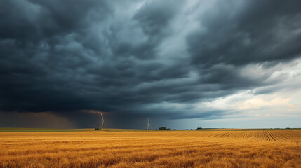 Lightning Strikes Across the Field