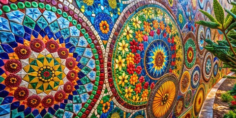 Colorful Abstract Mosaic Design with Vibrant Patterns for Artistic and Creative Backgrounds