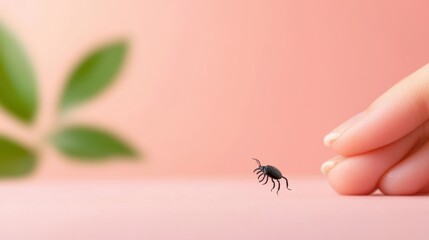 Obraz premium A tick biting into the skin of an animal, emphasizing the parasitic relationship between insect and host.