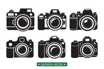 Camera Clipart for Creative Design Silhouette vector illustration.