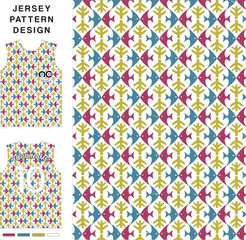 Abstract fish concept vector jersey pattern template for printing or sublimation sports uniforms football volleyball basketball e-sports cycling and fishing Free Vector.
