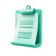 Vibrant Green Cartoon Legal Document Icon for Legal Services and Education with Copy Space.