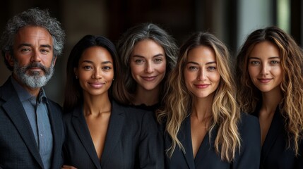 A group of people are posing for a photo, with one of them wearing a suit