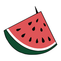 Watermelon icon vector art illustration.