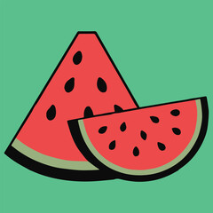 Watermelon icon vector art illustration.