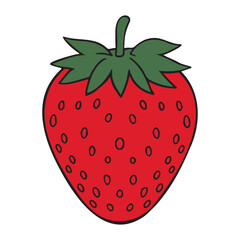 Strawberry icon vector art illustration.