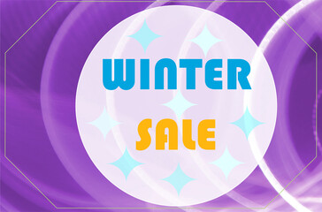 Winter sale, shopping event poster.
