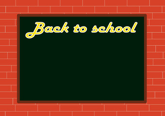 Back to school concept, wall with a blackboard.