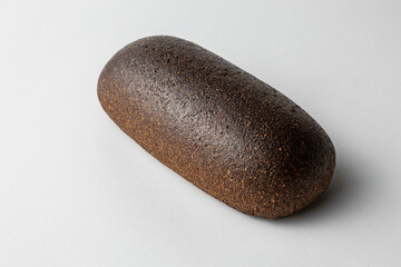 rye bread on white background homemade fresh baked