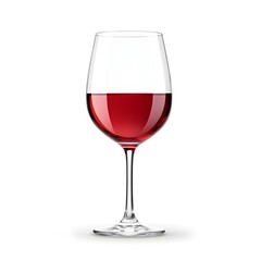 Exquisite Glass of Luxurious Malbec Wine Isolated on Pristine White Background