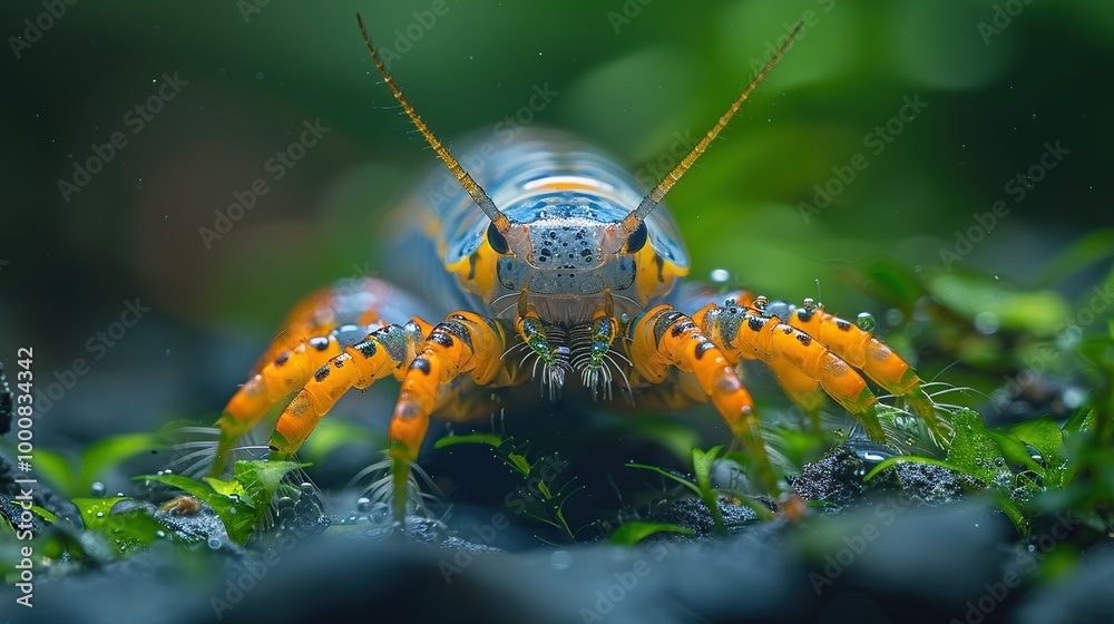 Sticker Macro Photography of a Colorful Aquatic Insect