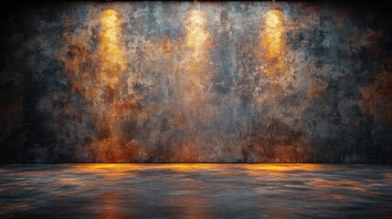 A textured wall with warm lighting, ideal for photography or video.