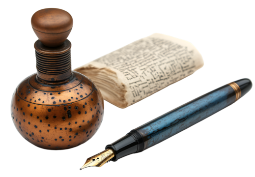 a fountain pen and ink pen

