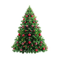 Festively Decorated Christmas Tree in 3D Design Isolate on a White Background Transparent Background