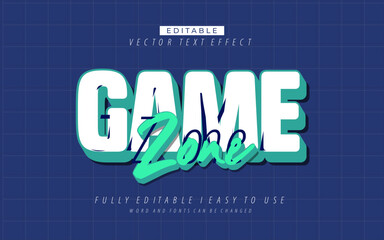 3d editable game zone text effect graphic style template