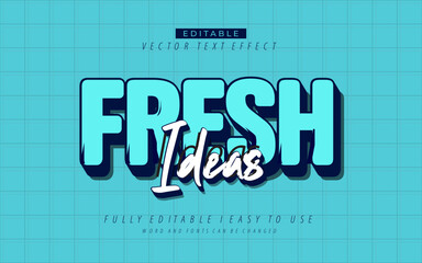 3d editable fresh ideas text effect graphic style template