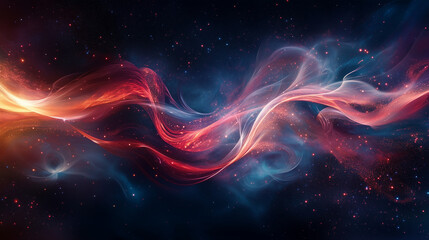 Fototapeta premium Wizualizacja energii w postaci kolorowych fal i linii, które płyną przez tło, tworząc wrażenie nieskończonego ruchu. 