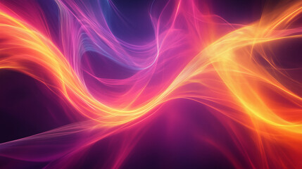 Fototapeta premium Wizualizacja energii w postaci kolorowych fal i linii, które płyną przez tło, tworząc wrażenie nieskończonego ruchu. 