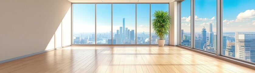 Fototapeta premium Office empty due to recession, new job opportunities sign of future growth, CGI, Sharp Focus, High Resolution, 3D illustration