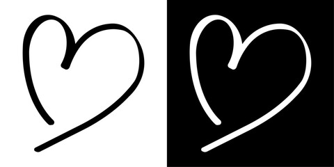 ofvs741 OutlineFilledVectorSign ofvs - hand drawn heart vector icon . valentine`s day . love romance sign . isolated transparent . black outline and filled version . AI 10 / EPS / PNG . g12087