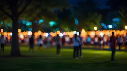 Obraz premium Blur image of night festival for background usage