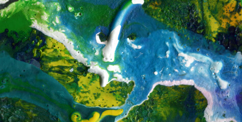 Liquid and Water Patterns in a Grunge Art Illustration
