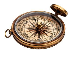 a close-up of a compass

