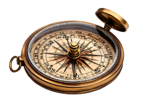 a close-up of a compass

