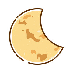 Flat Half Moon Illustration
