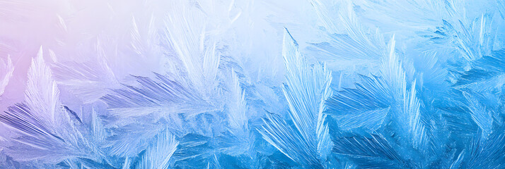Obraz premium Winter frost patterns on glass. Ice crystals or cold winter background.