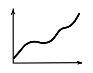 Hand Drawn Growing Bar Graph Illustration. Doodle Vector illustration