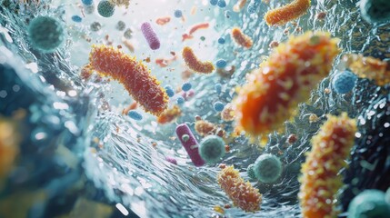 Dynamic 3D Visualization of Microorganisms in a Swirling Water Droplet - Biodiversity in Motion