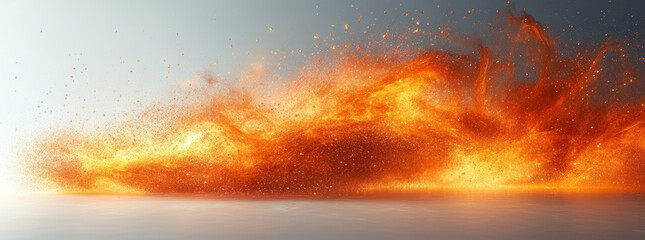 Fototapeta premium Burning flash on white background