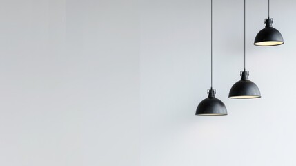 Fototapeta premium White background with modern lighting fixtures, showcasing sleek and minimalistic designs