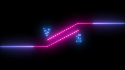 Versus Mode Icon Animation. Vs versus neon red and blue versus neon battle battle animation. Versus Animation, Vs text fire Animation, versus match Animation.